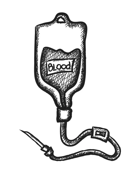 Saco de sangue doodle, ícone de ilustração — Fotografia de Stock
