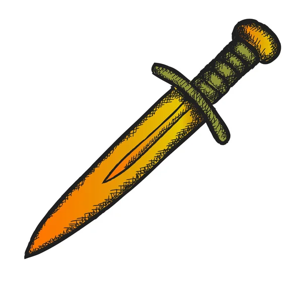 Doodle sword,  illustration icon — Stock Photo, Image