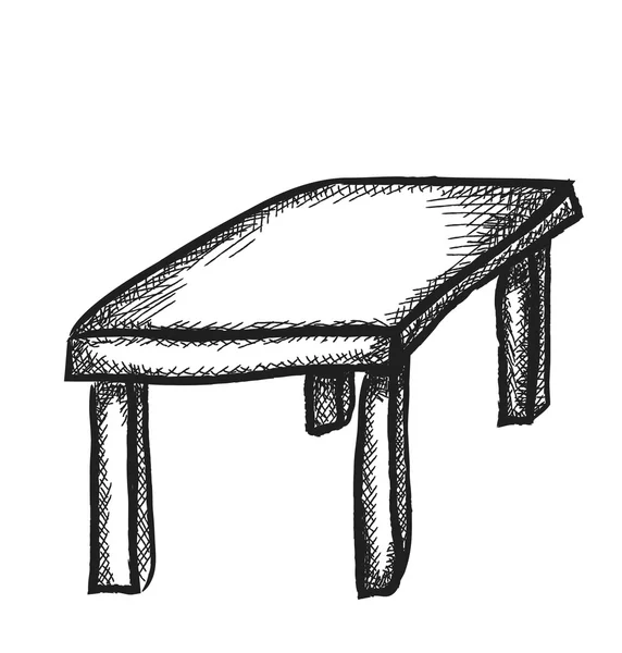 Ahşap masa, illüstrasyon simge doodle — Stok fotoğraf