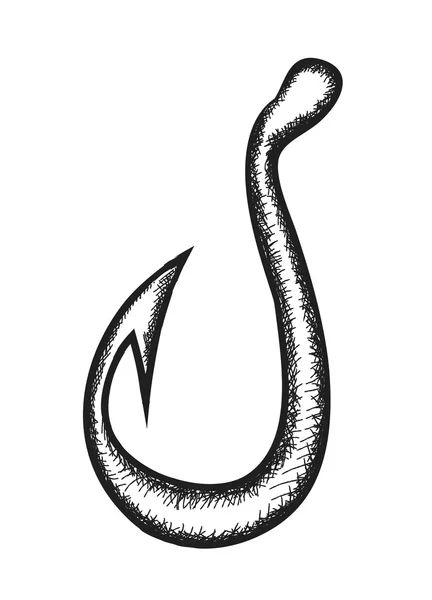 Doodle fishing hook, illustration icon — Stock Photo, Image