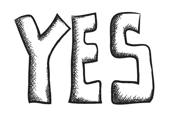 Doodle word Yes, illustration icon — Stock Photo, Image