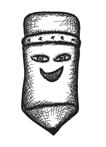 Doodle κωμικό ευτυχισμένη μολύβι, εικονογράφηση εικόνα — Φωτογραφία Αρχείου