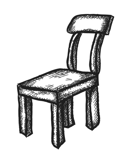 Chaise en bois doodle, icône d'illustration — Photo