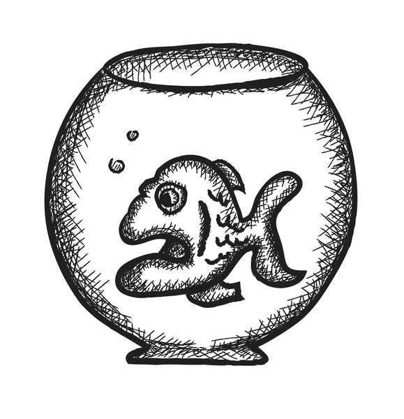 Vis en binnenlandse aquarium, illustratie pictogram — Stockfoto