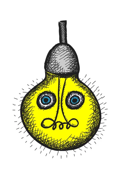 Bombilla cómica doodle — Foto de Stock