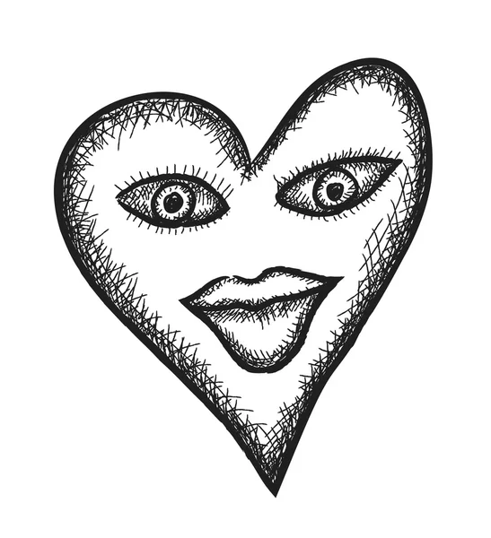 Doodle καρδιά σημάδι, απεικόνιση — Φωτογραφία Αρχείου