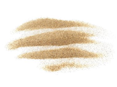 yığın çöl kumu beyaz arkaplanda izole