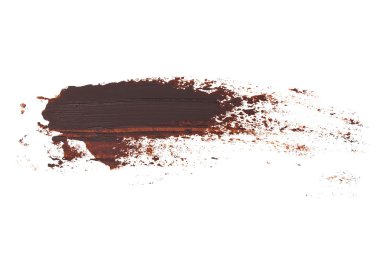 Fotoğraf kahverengi grunge fırça darbeleri beyaz arka plan üzerinde izole boya petrol