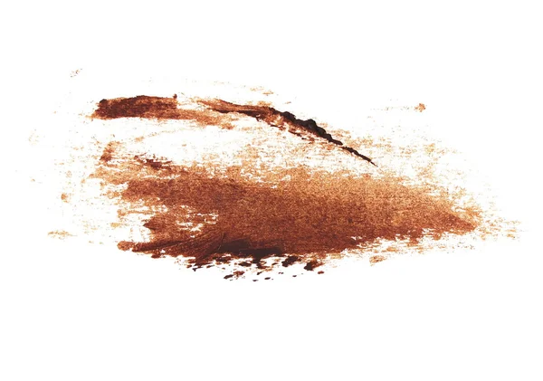 Foto pennellate grunge marrone pittura ad olio isolato su sfondo bianco — Foto Stock