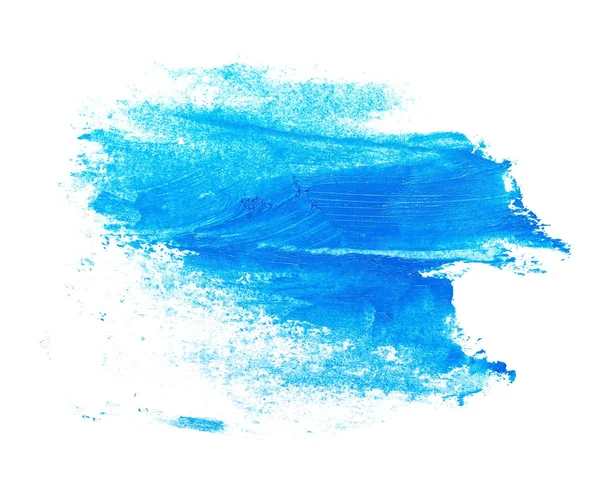 Photo blue grunge brush strokes oil paint isolated on white background — Stock Photo, Image