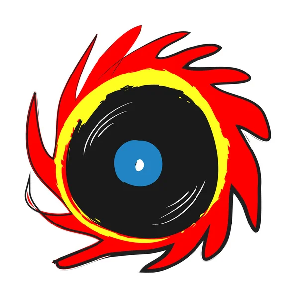 fire vinyl record logo, illustration