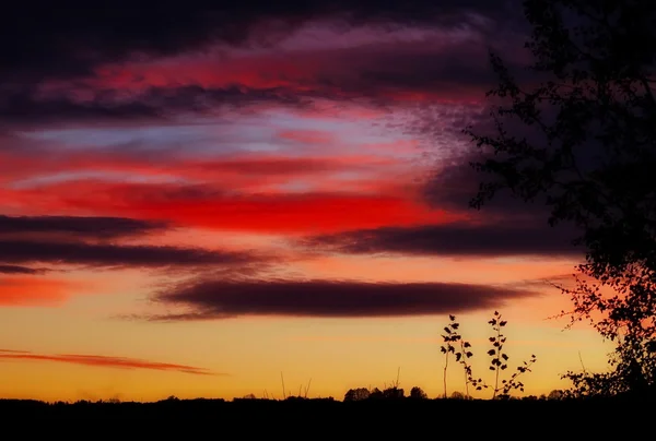 Coucher de soleil d'automne paysage — Photo