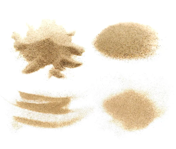 Set pile desert sand isolated on white background — Stock Photo, Image