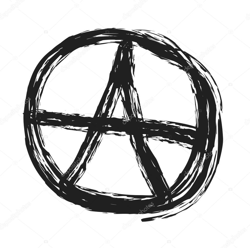 Anarchy symbol drawing, punk  illustration