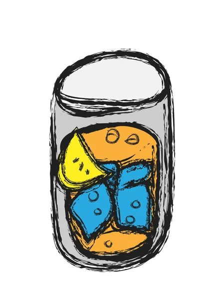 Doodle glass and cocktail, illustration — Stock Photo, Image