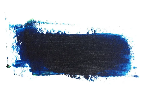 Foto azul grunge pinceladas pintura a óleo isolado no fundo branco — Fotografia de Stock