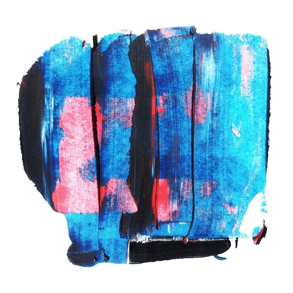 Foto azul rojo grunge cepillo trazos pintura al óleo aislado sobre fondo blanco — Foto de Stock