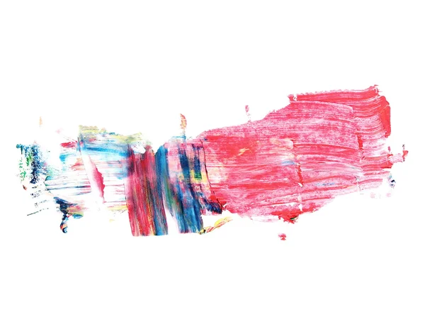 Foto rojo grunge pinceladas pintura al óleo aislado sobre fondo blanco — Foto de Stock