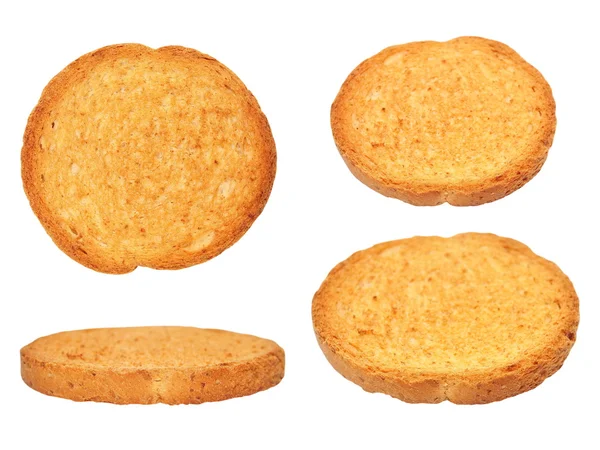 Ställa in skorpor med wholewheat mjöl, bröd skivad isolerade, hela torr rusk-, jästbrödsmjöl — Stockfoto