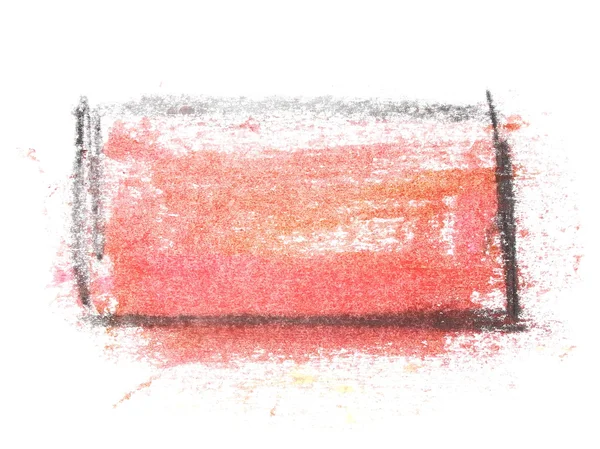 照片红场污迹笔刷笔触孤立在白色背景上的油漆 — 图库照片