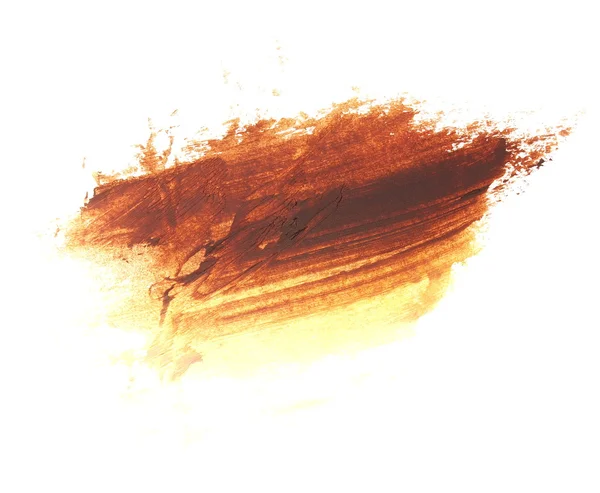 Photo brown yellow grunge brush strokes oil paint isolated on white background — Stock Photo, Image