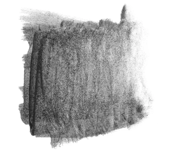 Acuarela negra pinceladas pintadas a mano aisladas sobre fondo blanco, textura de papel grunge, (con camino de recorte ) — Foto de Stock