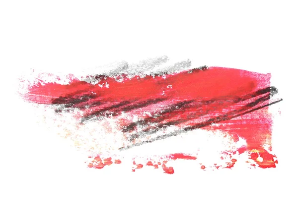 Червоний гранжевий пензлик масляна фарба ізольована на білому тлі — стокове фото