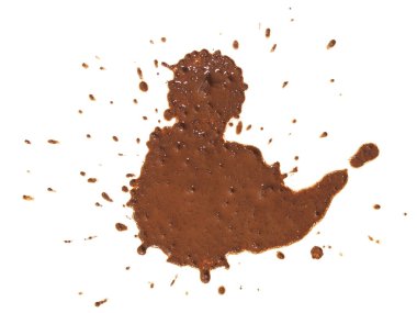 kırpma yolu ile beyaz arka plan üzerinde izole damla püskürtülür çamur