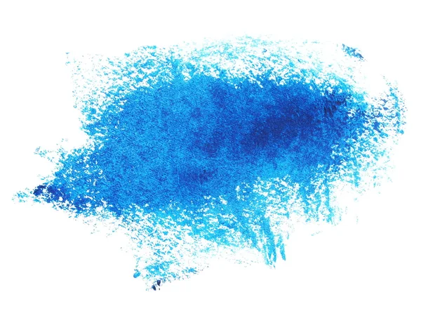 Photo blue grunge brush strokes oil paint isolated on white background — Stock Photo, Image