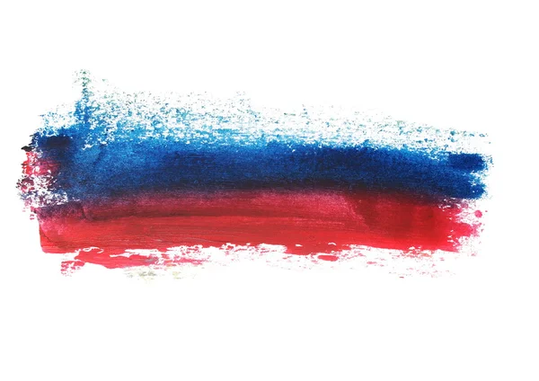 Foto röd blå grunge brush strokes oljefärg isolerad på vit bakgrund — Stockfoto
