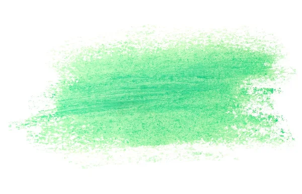 Photo green grunge brush strokes oil paint isolated on white background — Stock Photo, Image
