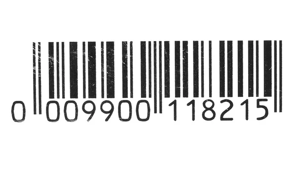 Photo black barcode, tag for products isolated on white background,  with clipping path — Stock Photo, Image