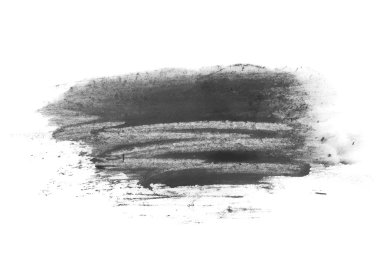 Siyah suluboya el boyalı beyaz arka planda, kağıt doku, (kırpma yolu ile izole fırça darbeleri)