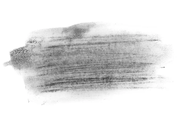 Black watercolor hand painted brush strokes isolated on white background, grunge paper texture, (with clipping path) — Stock Photo, Image