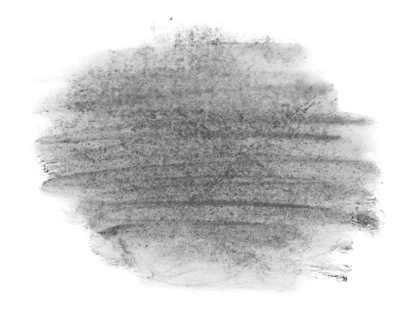 Black watercolor hand painted brush strokes isolated on white background, grunge paper texture, (with clipping path) — Stock Photo, Image