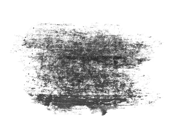 Черный акварелью кисть мазки, выделенные на белом фоне, гранж бумагу текстуру, (с обрезкой пути ) — стоковое фото