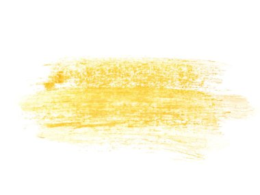 Sarı suluboya el boyalı beyaz arka planda, kağıt doku, (kırpma yolu ile izole fırça darbeleri)