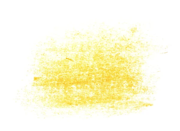Sárga akvarell kézzel festett ecsetvonások elszigetelt fehér background, grunge papír textúra, (a Vágógörbe) — Stock Fotó