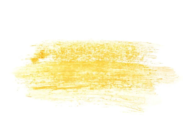 Yellow watercolor hand painted brush strokes isolated on white background, grunge paper texture, (with clipping path) — Stock Photo, Image