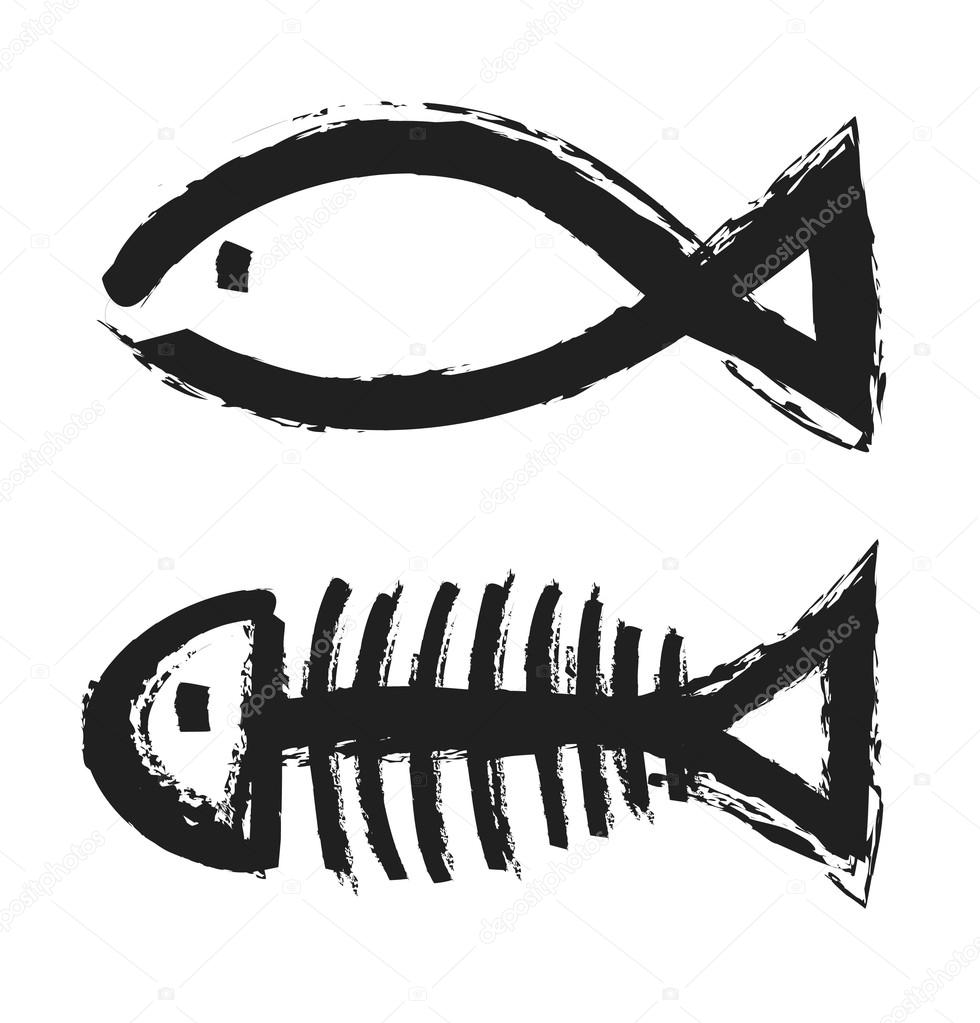 Download Fish bone skeleton symbol icon logo design — Stock Photo ...