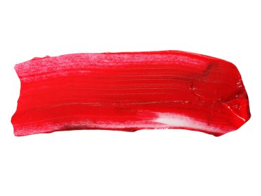 Kırmızı grunge fırça darbeleri yağlı boya beyaz izole