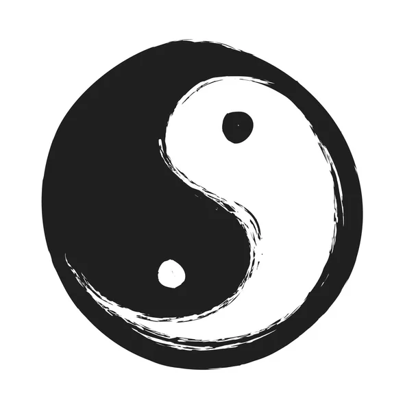 Hand drawn ying yang symbol of harmony and balance — Stock Photo, Image