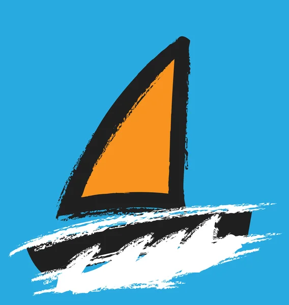 Yacht-Ikone, abstraktes Logo-Design — Stockfoto