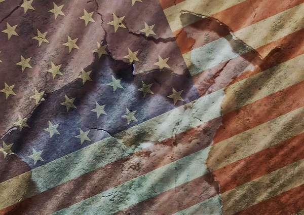 Old grunge USA flag background and texture — Stock Photo, Image