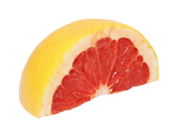 Grapefruitscheibe isoliert auf weißem Hintergrund mit Schneideweg — Stockfoto