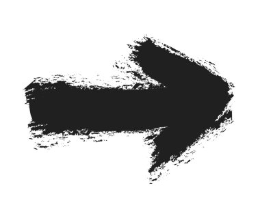 Grunge arrow isolated, grunge paint brush