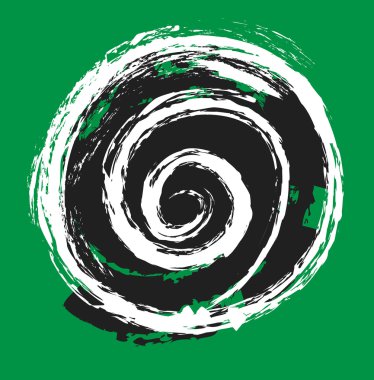 Circle grunge paint brush logo