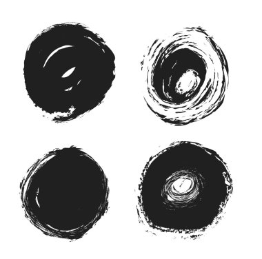 Circle grunge paint brush, logo design element