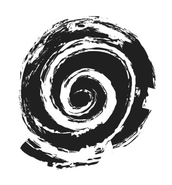 sarmal daire grunge boya fırçası, logo tasarım öğesi, fırça darbesi