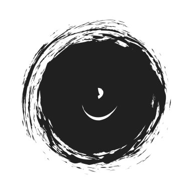 Daire grunge boya fırçası, logo tasarım öğesi, fırça darbesi